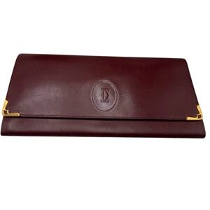 Cartier Must de Cartier Bodreaux Vintage Leather Clutch